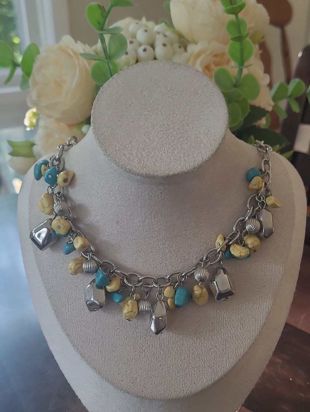 Yellow & Turquoise Style Charm Necklace - Women Jewelry